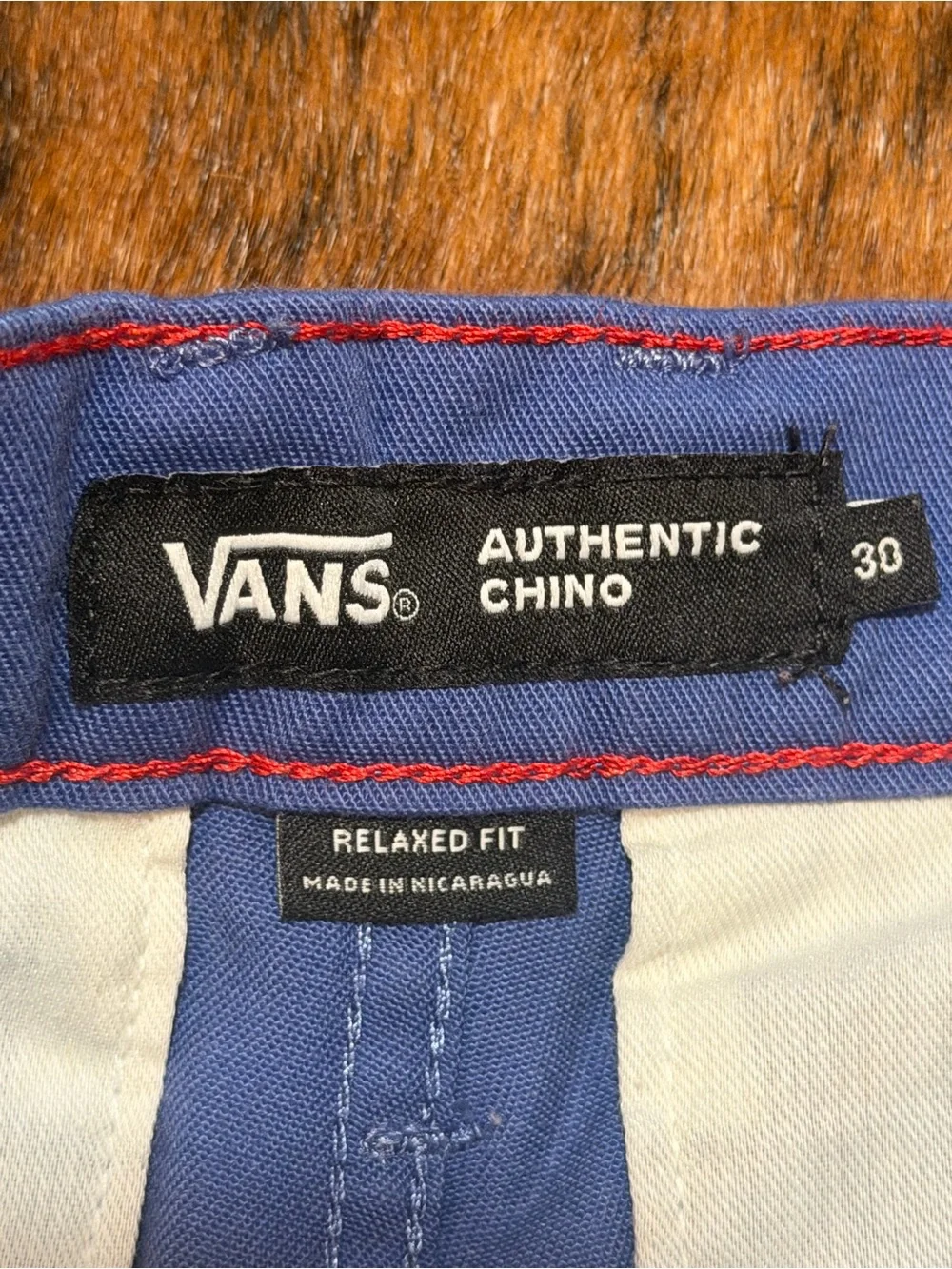 Men's Vans Authentic Chino Slim Fit Stretch Light Blue Size 30 X 31 Casual Golf